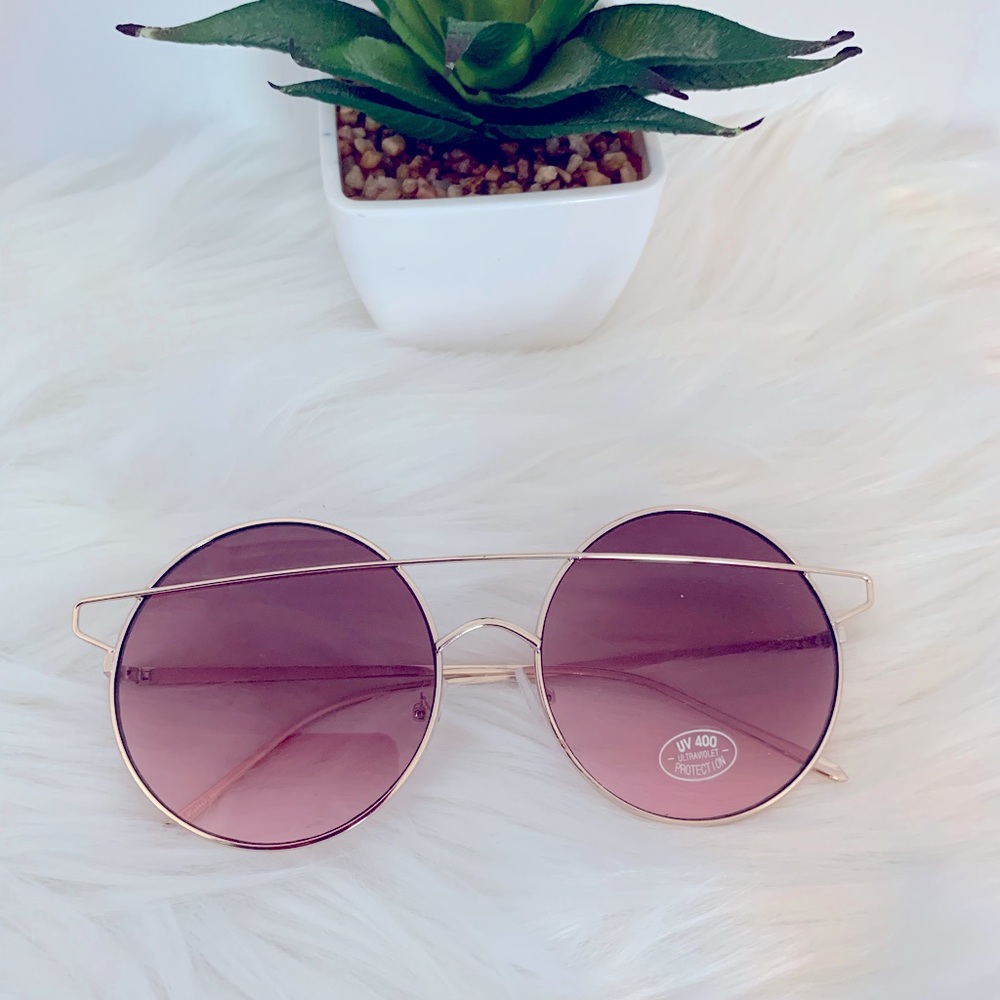 Gold Geometric Frame Sunglasses